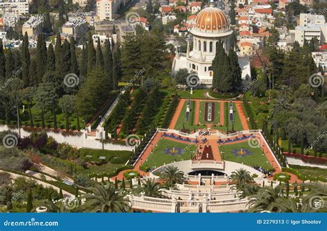 Baha i gardens in spring stock image. Image of culture - 2279313