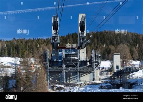 The Cable Car Station Of The Vanoise Express On The Peisey Vallandry