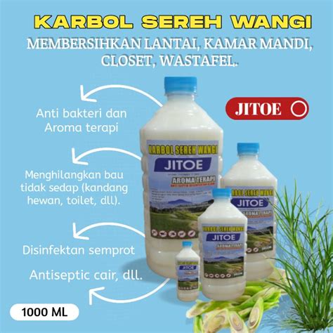 Jual KARBOL SEREH WANGI BAHAN ALAMI 1 LITER Shopee Indonesia