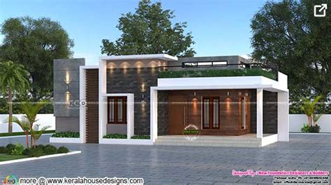 Flat Roof Modern Single Floor House Design Kerala Home Design And