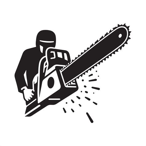 Chainsaw Cutting Eps File 52043624 Vector Art At Vecteezy