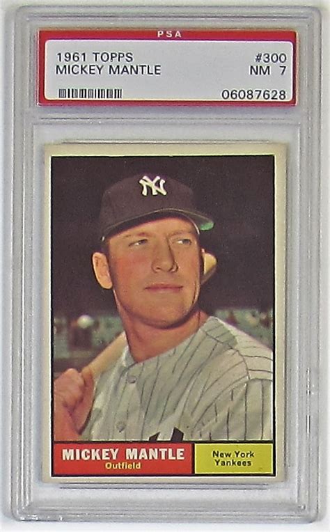 Lot Detail 1961 Topps Mickey Mantle Psa 7