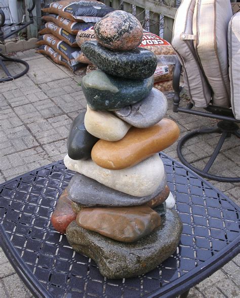 Large Garden Cairn Re Stackable Lake Michigan Beach Stone Cairn