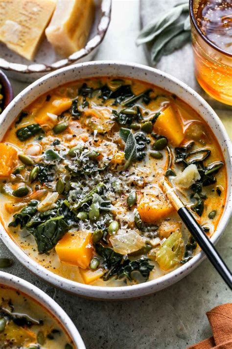 Butternut Squash Kale And White Bean Soup Dishing Out Health