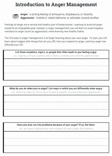 Impulse Control Therapy Worksheets