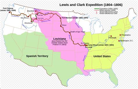 The Map Shows The Route Of The Lewis And Clark Expedition The Lewis