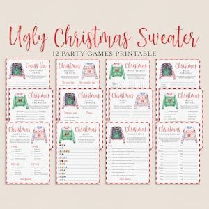 Ugly Sweater Party Games Bundle Printable Ugly Sweater Day Activities