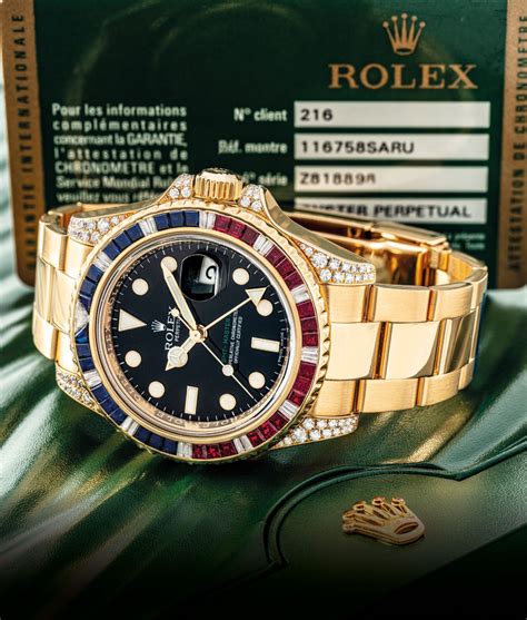 Rolex Yellow Gold Gmt Master Ii Saru Oyster Bracelet