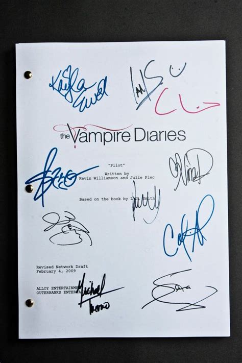 The Vampire Diaries Pilot Tv Script Screenplay With Signatures Etsy