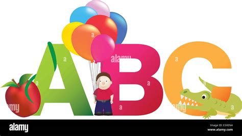 Las Letras Abc Compuesto De Alfabeto Letras De Dibujos Animados Con