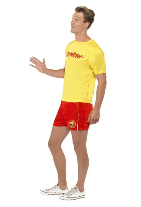 Licensed Mens Baywatch Beach Lifeguard Uniform Smiffys Fancy Dress ...