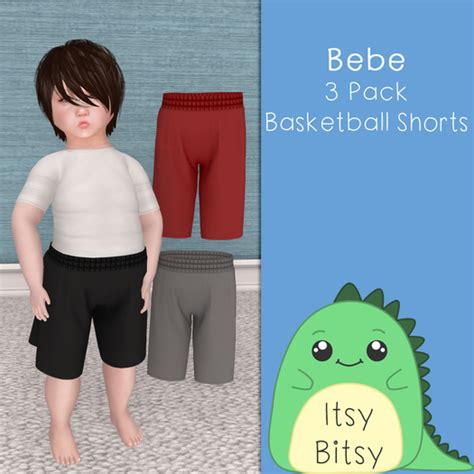 Second Life Marketplace Itsy Bitsy Basketball Shorts 3 Pack Hud Wear