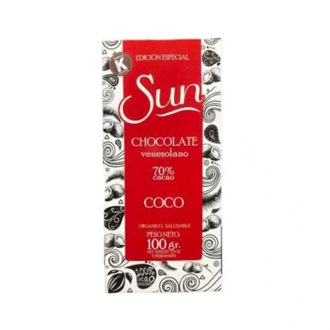 Sun Chocolate Coco 70 Cacao Sin Azúcar 100Gr Farmadon La Farmacia