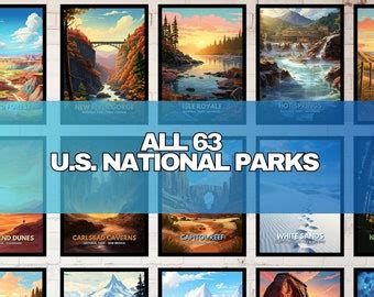 Us National Parks Posters Set Of All National Parks Posters Prints