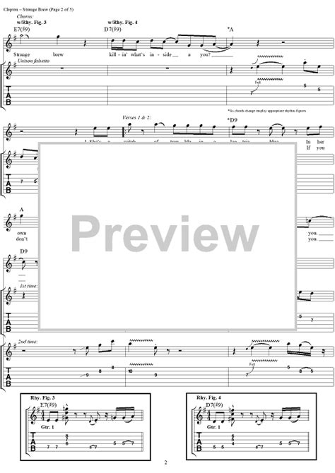 Strange Brew Sheet Music By Cream For Guitar Tabvocal Sheet Music Now