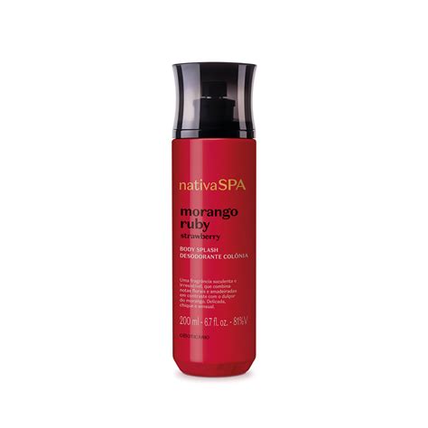 Body Splash Desodorante Colônia Nativa Spa Morango Ruby 200ml O Boticário