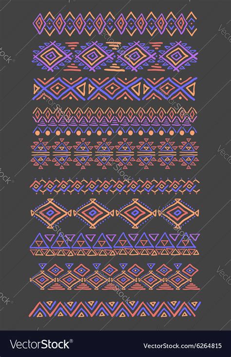 Set of abstract geometric line patterns Royalty Free Vector