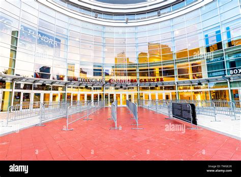 The entrance to the NBA's Houston Rockets stadium, Toyota Center Stock ...