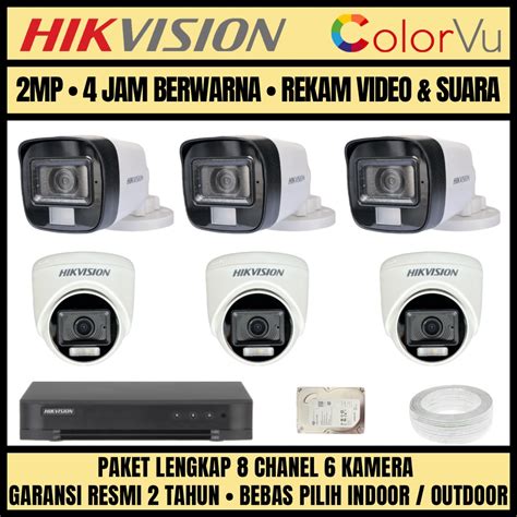 Jual Paket Cctv Hikvision Colorvu Mp Channel Camera Kamera Cctv