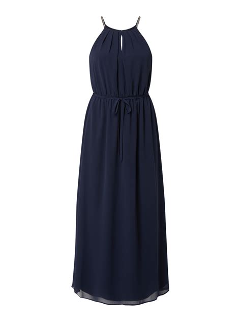 Esprit Collection Abendkleid Aus Chiffon Mit Zierperlen Dunkelblau