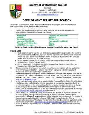 Fillable Online Permit To Construct Form Pdf County Of Wetaskiwin