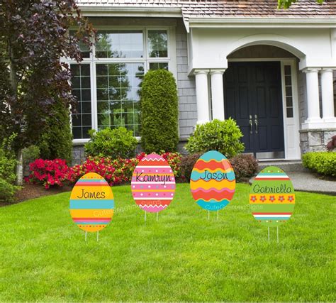 Easter Egg Hunt Outdoor Signs Holiday Yard Celebration Decor Art Cutouts Lawn Card Party