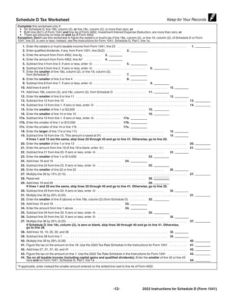 Download Instructions For Irs Form 1041 Schedule D Capital Gains And Losses Pdf 2023