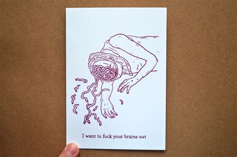 Fuck Your Brains Out Funny Naughty Love Card Etsy