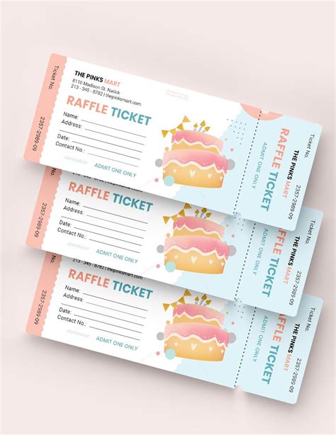 Birthday Raffle Ticket Template In Illustrator Pages Word PSD