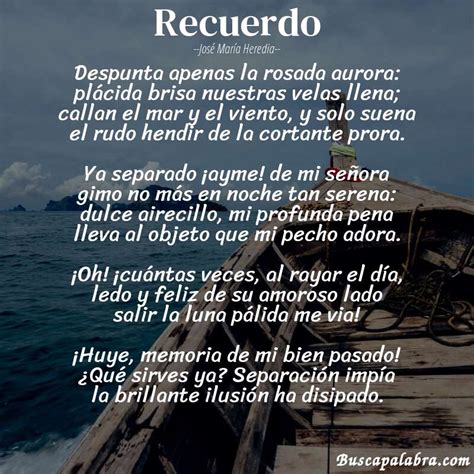 Poema Recuerdo De Jos Mar A Heredia An Lisis Del Poema