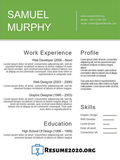 Best Resume Templates 2020 ⋆ Free 30 Examples In Docx