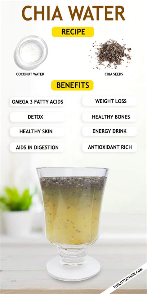 Chia Water Recipe And Benefits The Little Shine