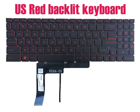 Us Red Backlit Keyboard For Msi Pulse Gl Udk Uck Sck Gl