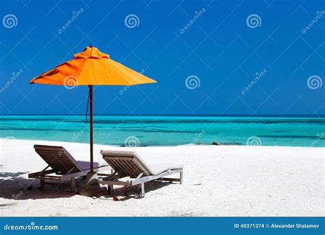 Idyllic Tropical Beach At Maldives Stock Photo Image Of Perfect