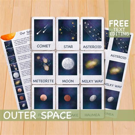 Astronomy Flashcards Homeschool Montessori Materials Printable