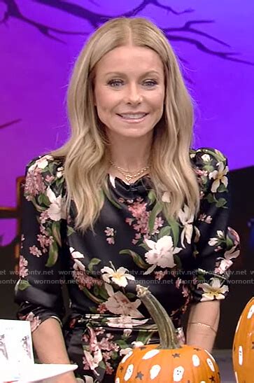 Wornontv Kellys Black Floral Dress On Live With Kelly And Ryan