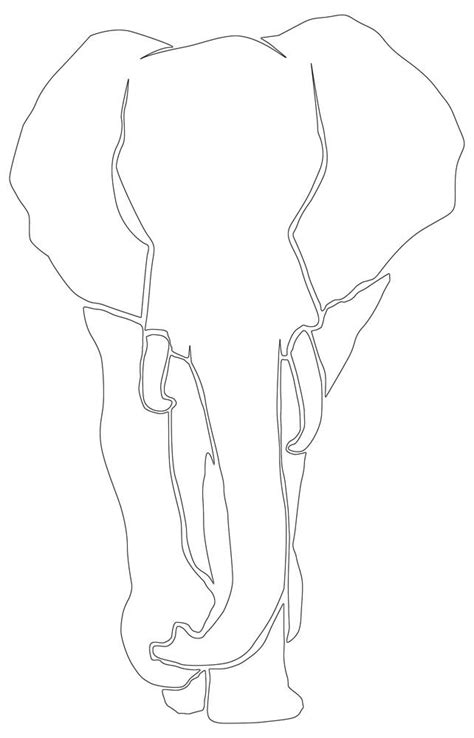 Powerful Elephant Outline Printable Elephant