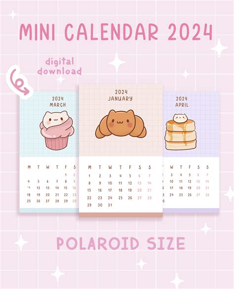 Cute 2024 Calendar Printable - Andria Margarita