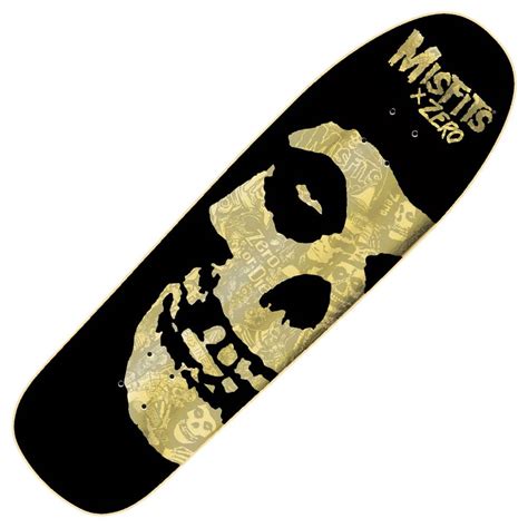 Zero Skateboards X Misfits Fiend Skull Collage Gold Foil Skateboard