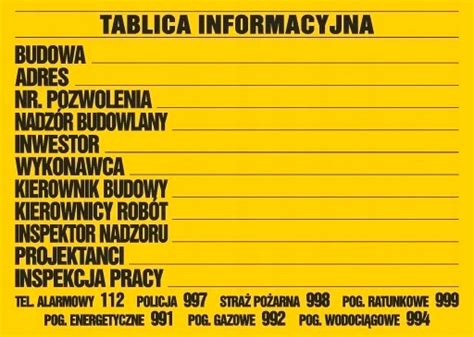 Tablica Informacyjna Budowlana Pcv X Cm Cena Opinie