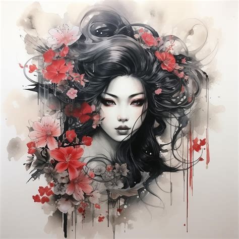 Premium Vector Monochromatic Art Japanese Wall Art Traditional