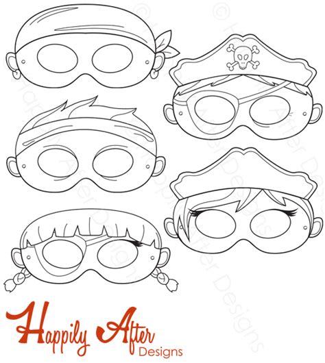 Pirates Printable Coloring Masks Happily After Designs