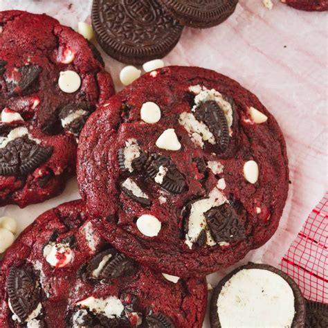 Crushed Oreo Red Velvet Cookies