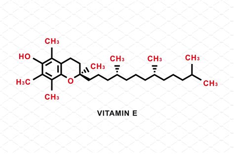 Vitamin E chemical formula. Vitamin | Healthcare Illustrations ~ Creative Market