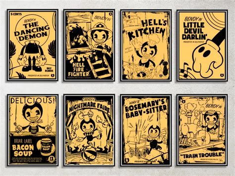 Bendy And The Ink Machine Poster Bendy Printable Game Digital Download