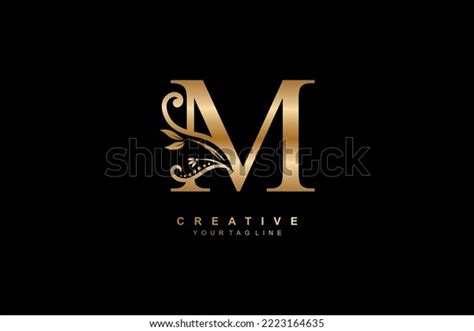 Luxury Elegant Gold Letter M Logo Stock Vector Royalty Free