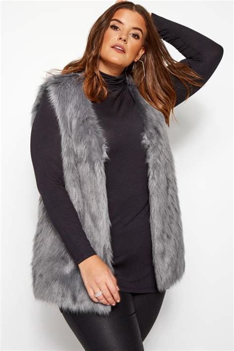 Grey Faux Fur Gilet Yours Clothing