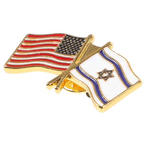 Israel Flag US Flag Brooch Pin National Flag Brooch Patriotic Badge ...