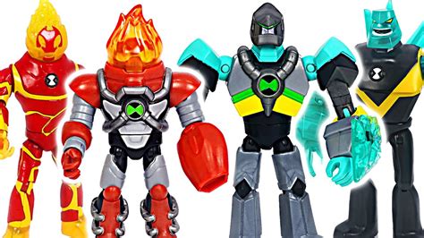 Ben 10 Alien Transform Into Omni Kix Armor Diamondhead And Heatblast