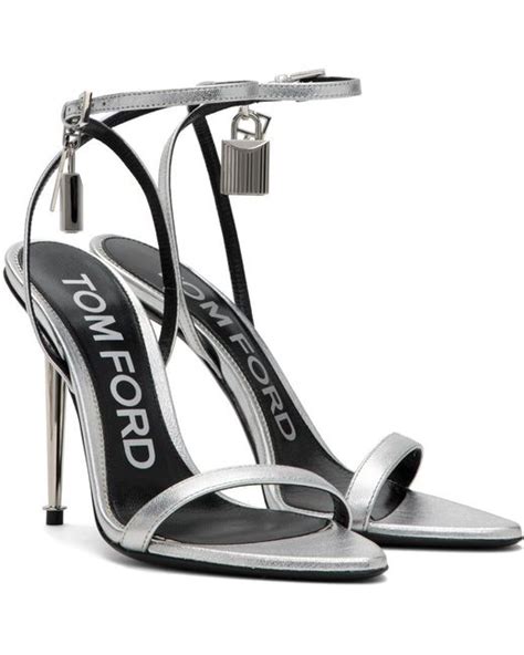 Tom Ford Padlock Pointy Naked Heeled Sandals In White Lyst UK